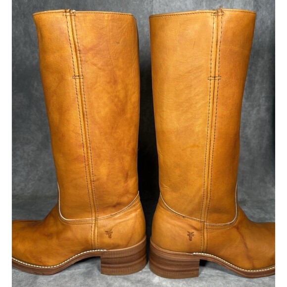 FRYE Boots Mens 9.5 Campus Boots Orange Sunrise Vintage 80s New With Tags - Picture 4 of 11